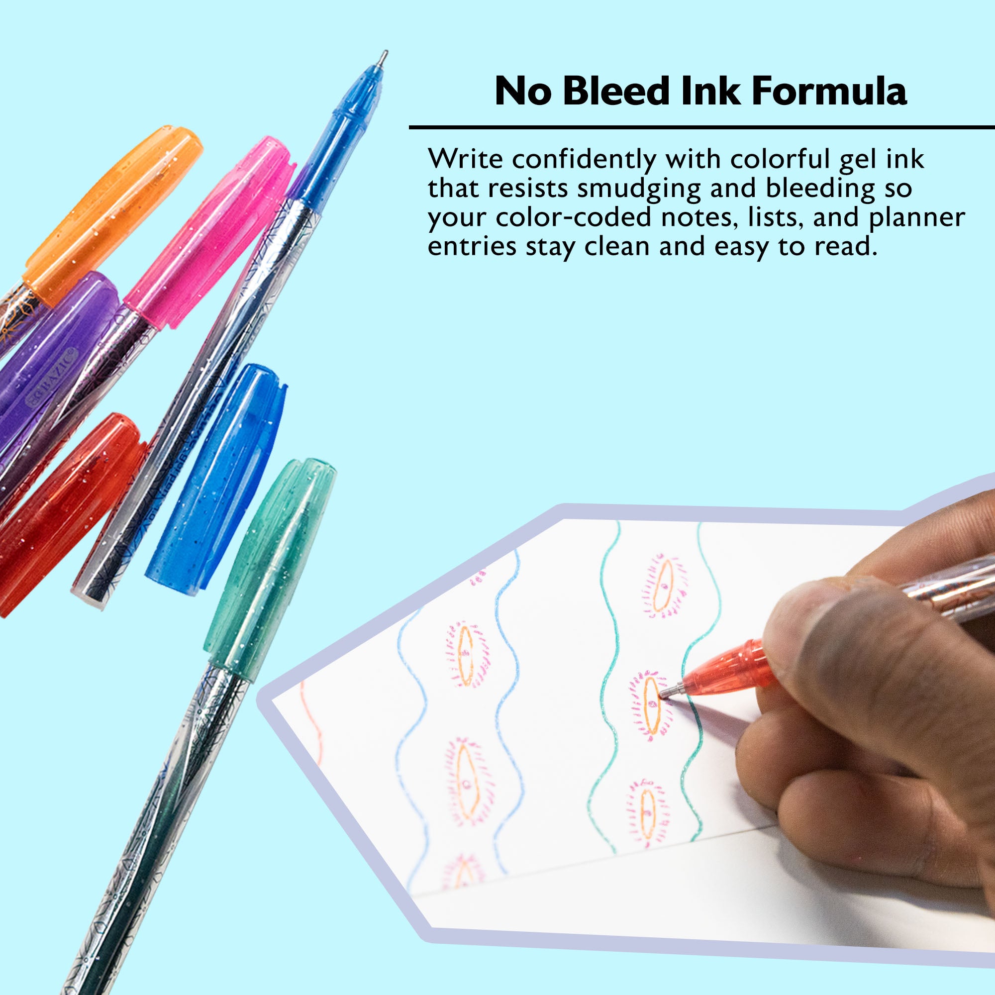 GeLuxe 6 Glitter Colors Gel Pens, 1.0 mm Medium