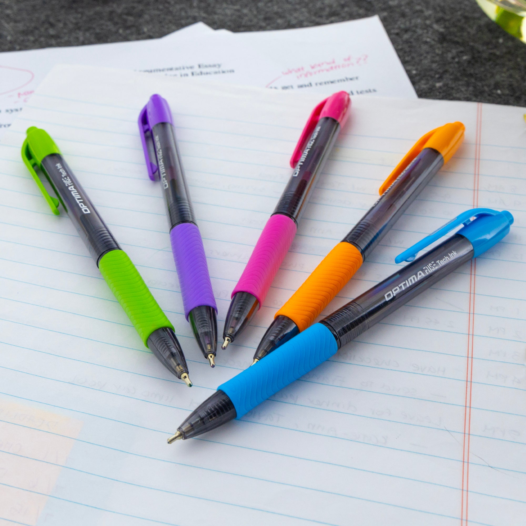 Optima 5-Color Retractable Ballpoint Pens, 1.0 mm Medium