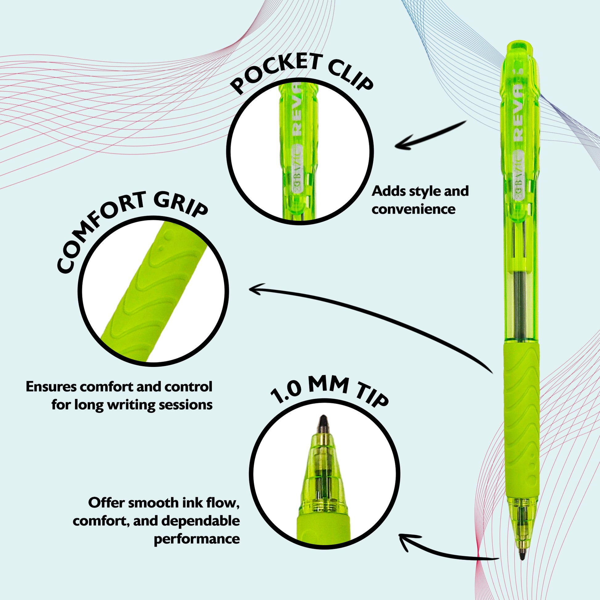 Reva Dazzle Black Color Retractable Pen