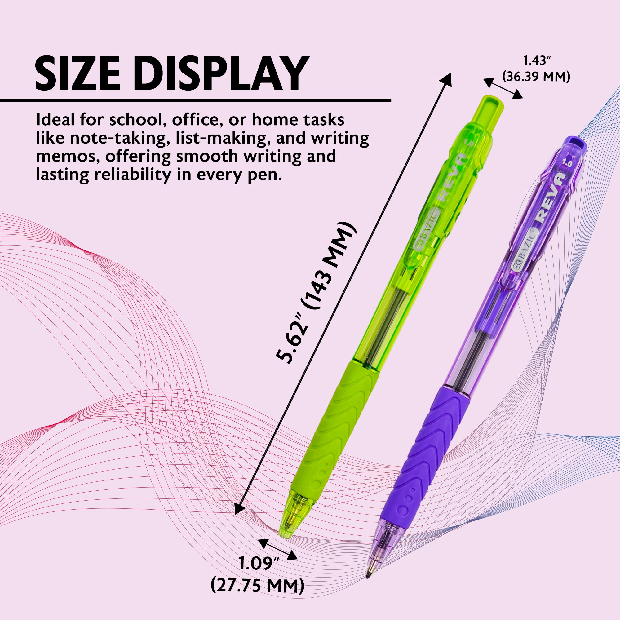Black Retractable Ballpoint Pens, 8 Count, 1.0 mm Medium