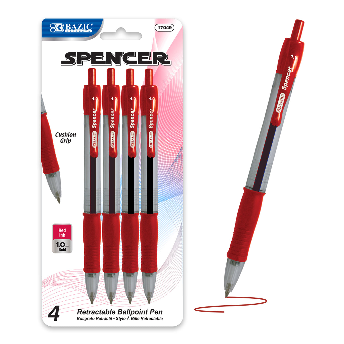 Spencer Red Retractable Pen