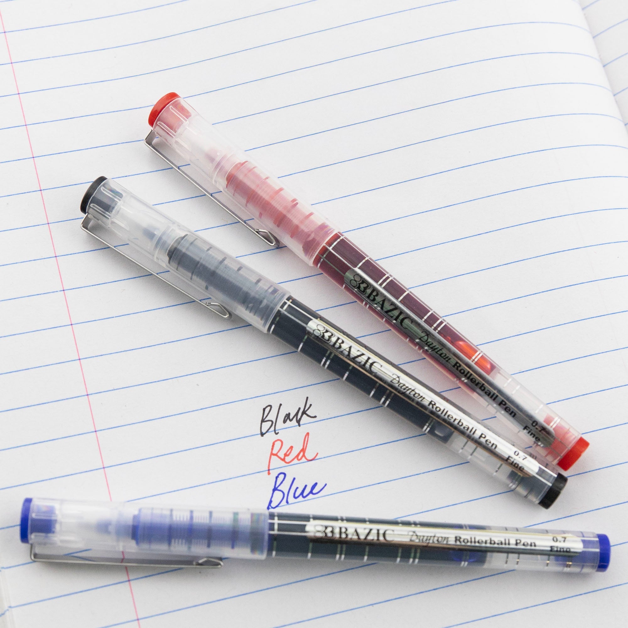 Dayton Assorted Rollerball Pens, 0.7 mm Fine, 3 Count
