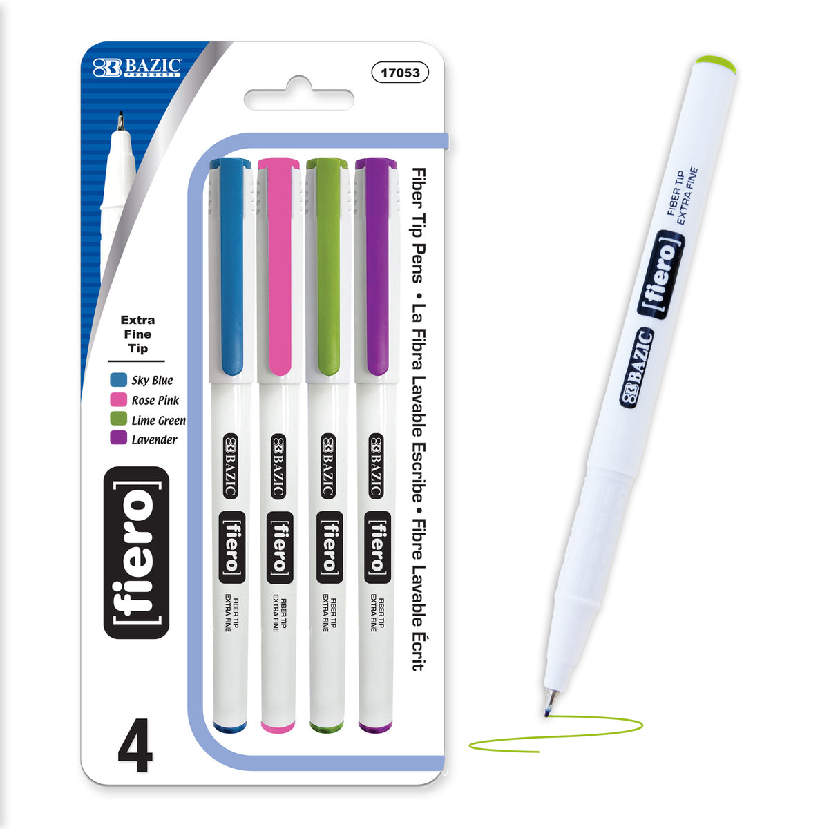 BAZIC Fiero Fancy Color Fineliner Pens, Extra-Fine