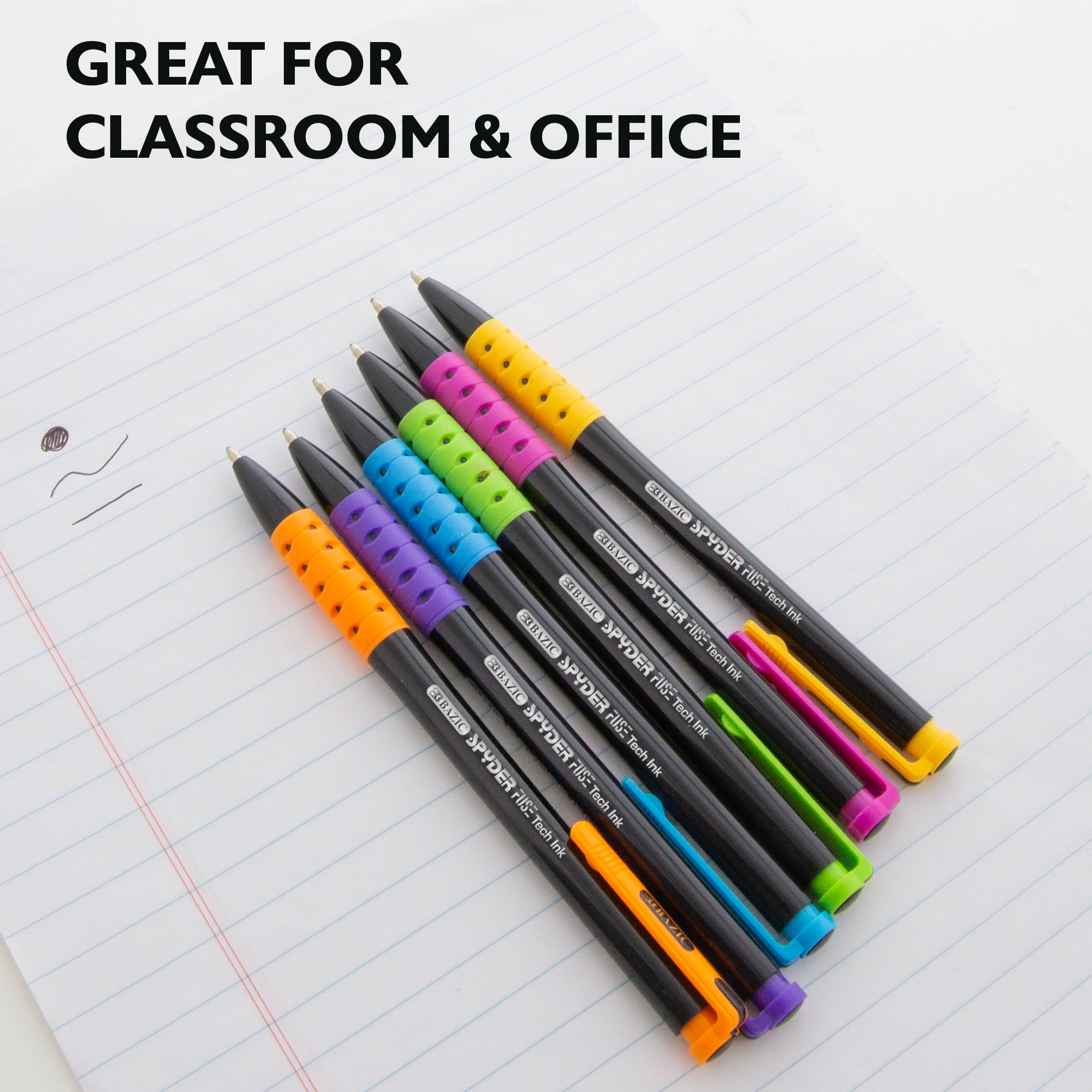 Black Retractable Ballpoint Pens, 4 Count, 1.0 mm Medium