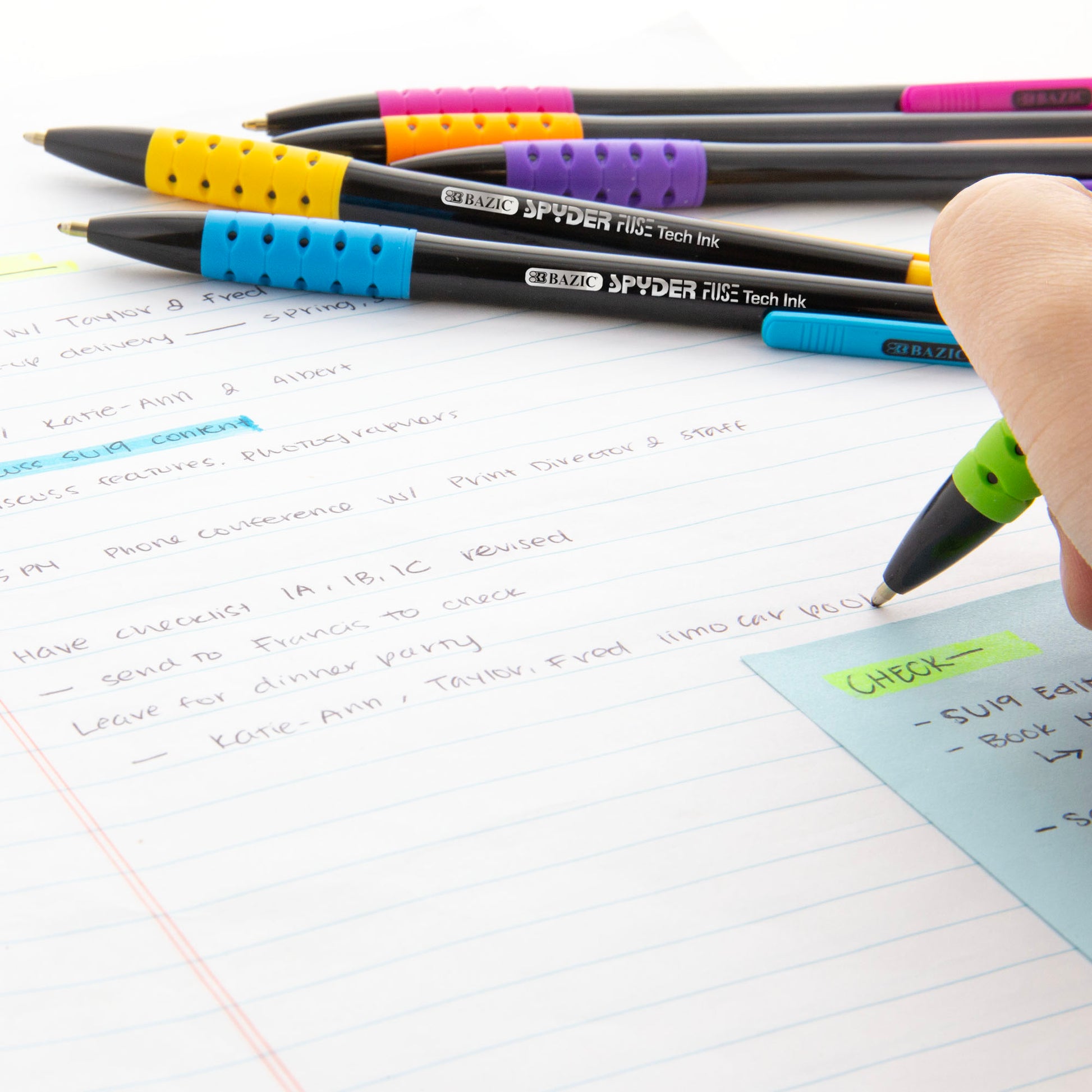 Spyder FUSE Tech Ink Retractable Pen 4-pack - retractable pens with cushion grip in assorted colors