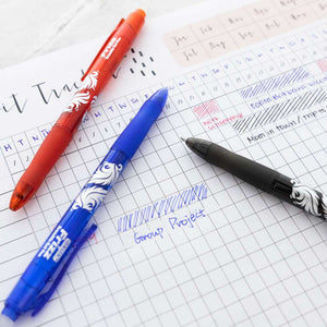Frizz Assorted Color Erasable Gel Retractable Pen with Grip (3/Pack)