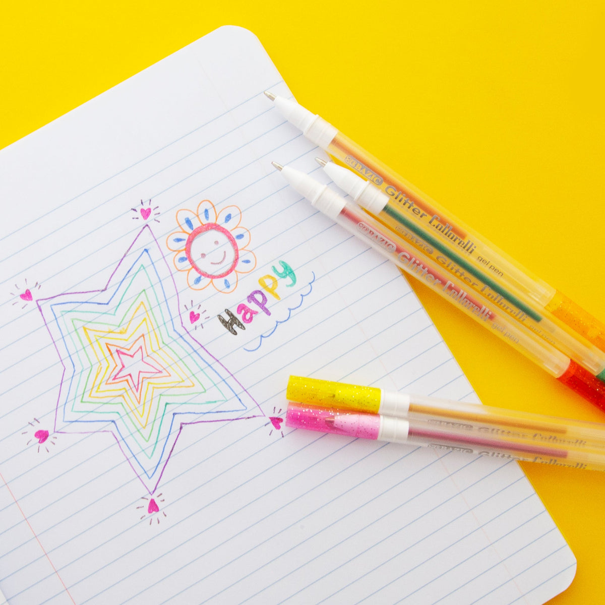 Collorelli Glitter Gel Pens, 1.0mm Medium, 12 Colors