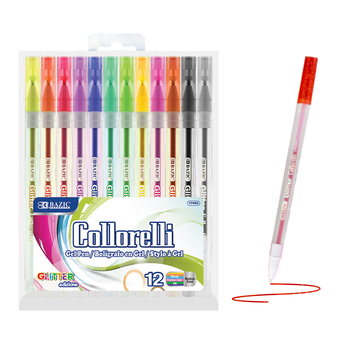 12 Glitter Color Collorelli Gel Pen