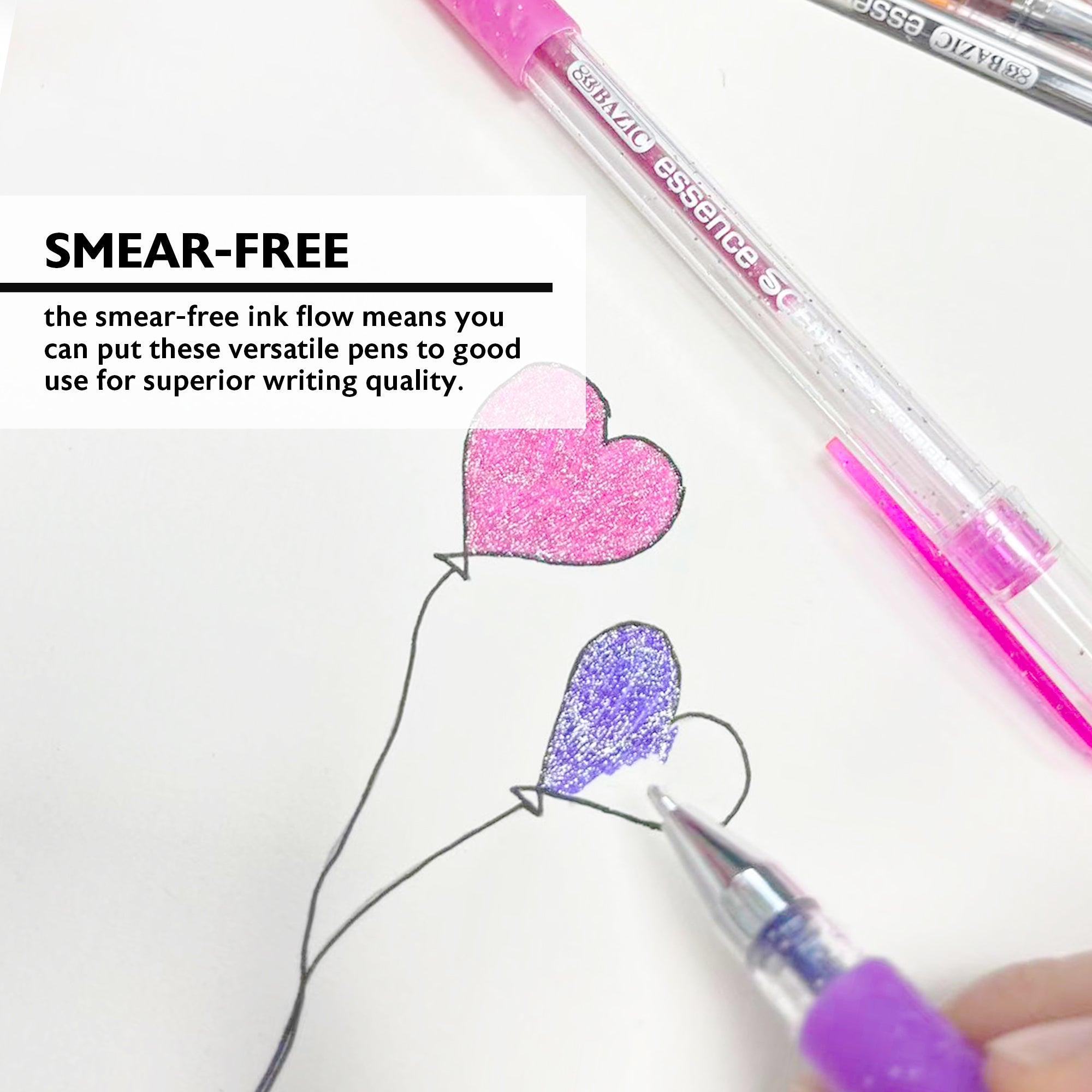 Essence Scented Glitter Gel Pens, Grip, 6 Colors, 1.0mm