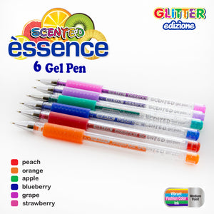 Essence Gel Pen 6 Scented Glitter Color w/ Cushion Grip