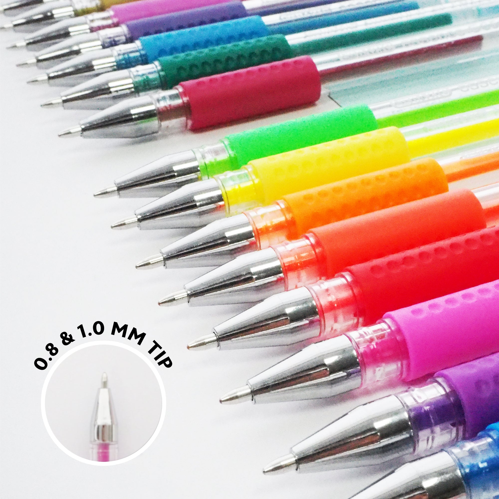 Essence 24 Colors Gel Pens, 1.0 mm Medium, Cushion Grip