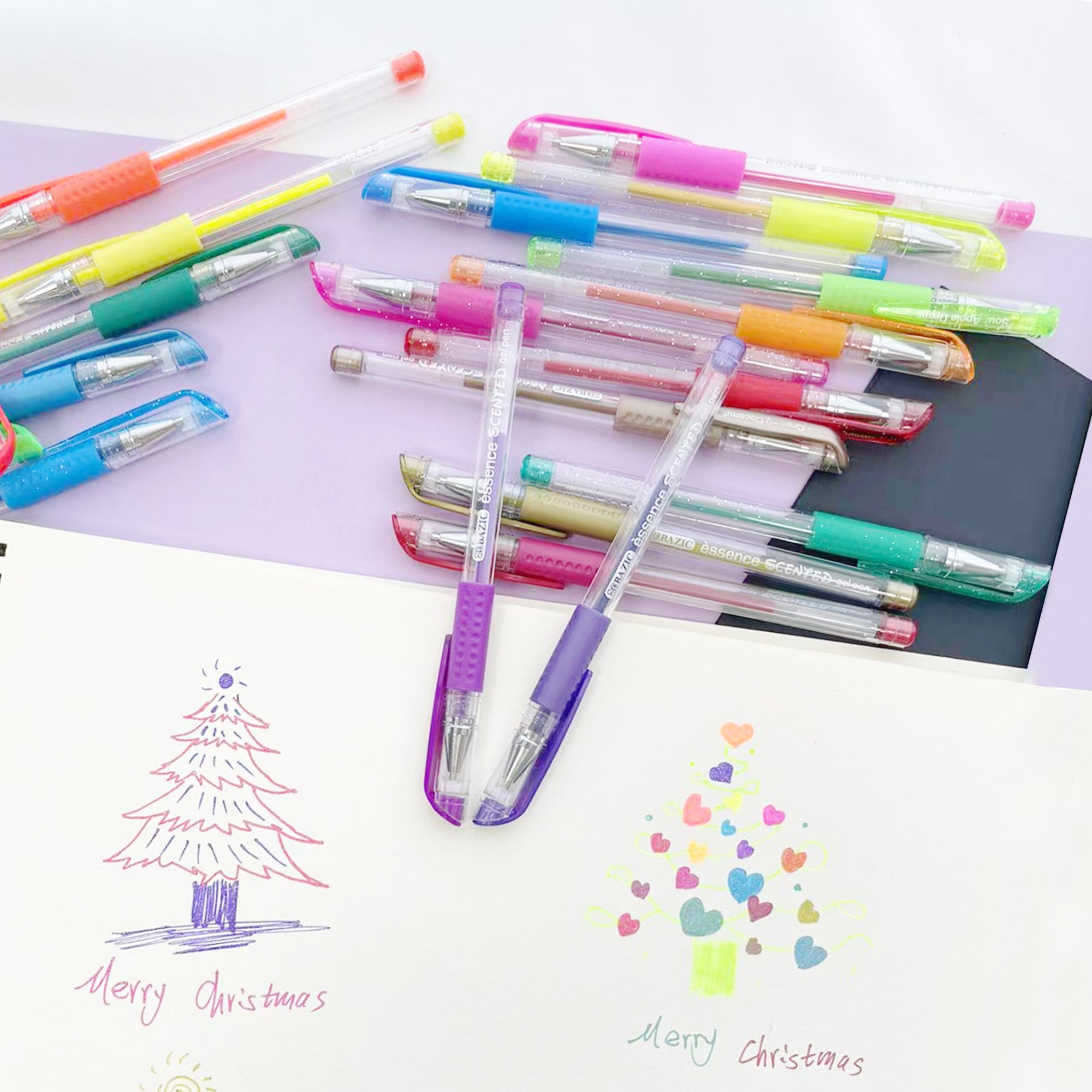 Essence 24 Colors Gel Pens, 1.0 mm Medium, Cushion Grip