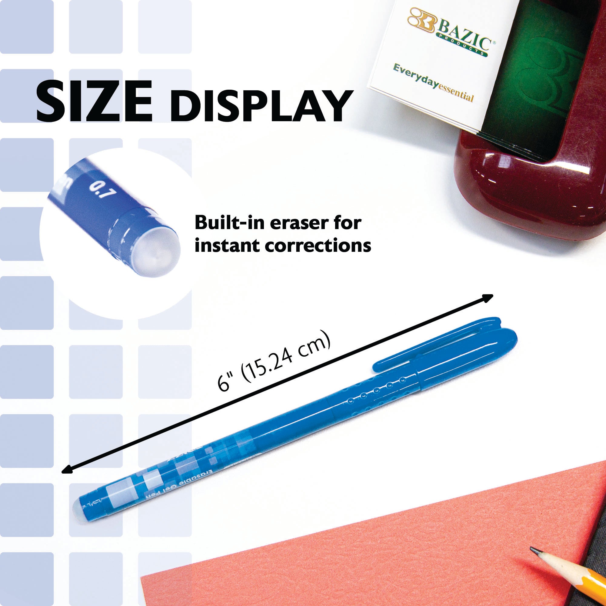 Frizz Blue Gel Pens, 0.7 mm Medium, 2 Count