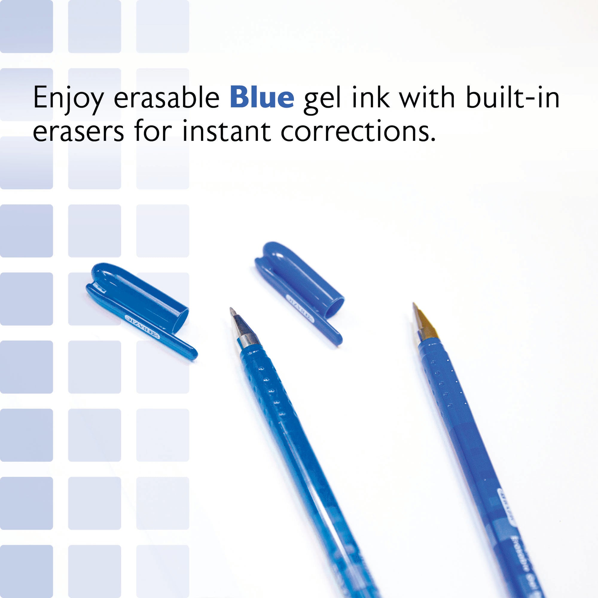 Frizz Blue Gel Pens, 0.7 mm Medium, 2 Count