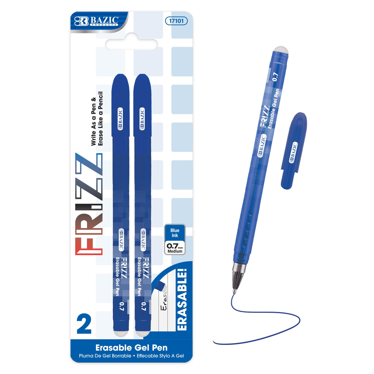 Frizz Blue Erasable Gel Pen 