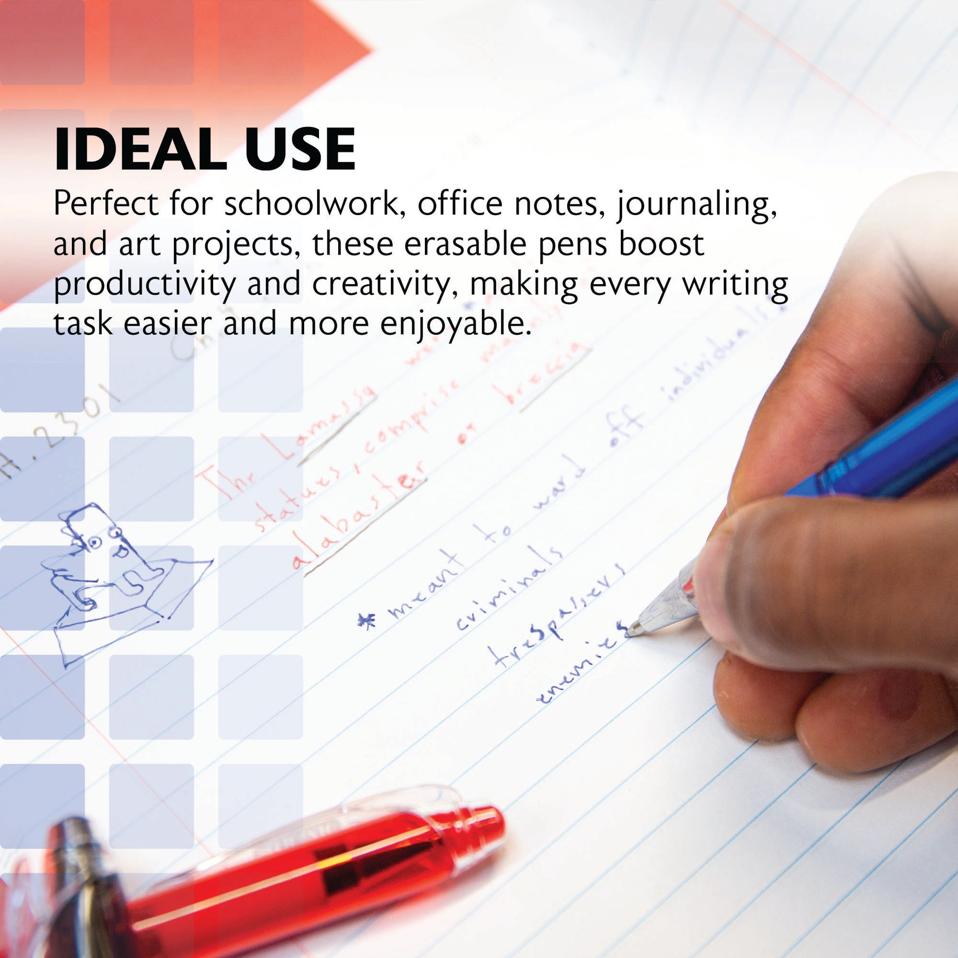 Frizz Blue Erasable Gel Pen with Grip