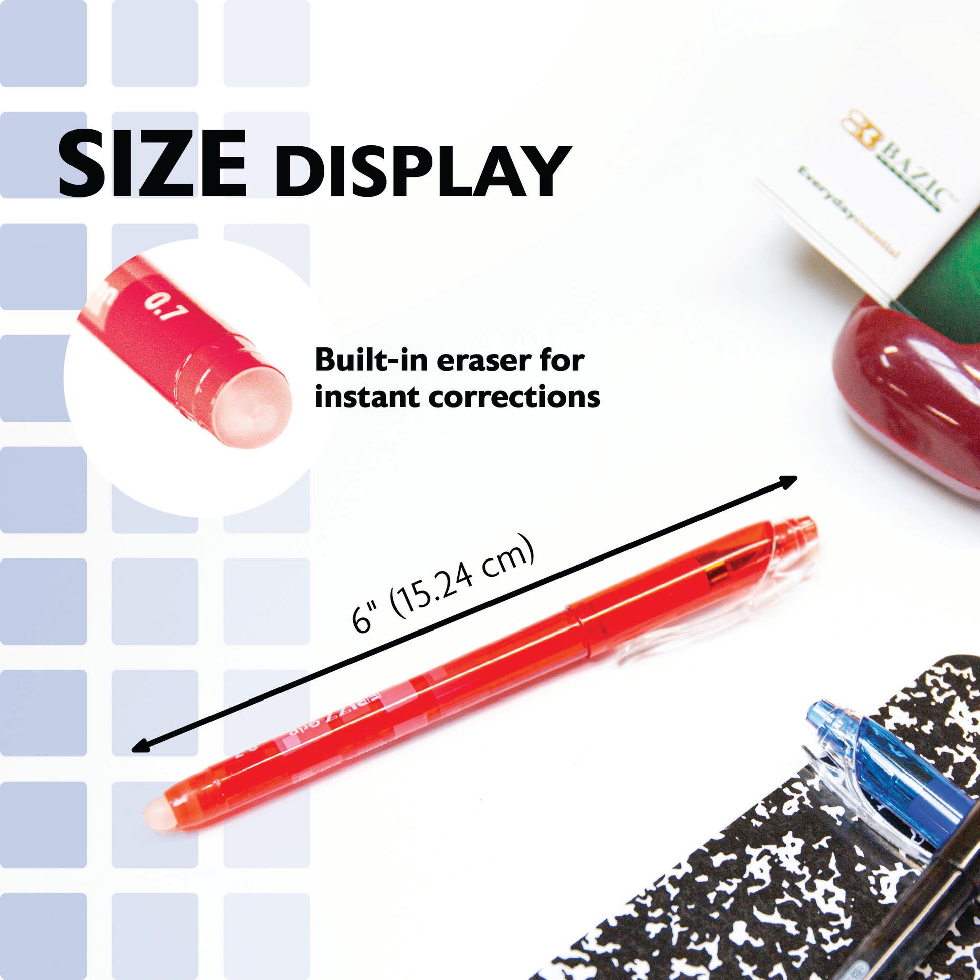 Frizz Red Erasable Gel Pen with Grip