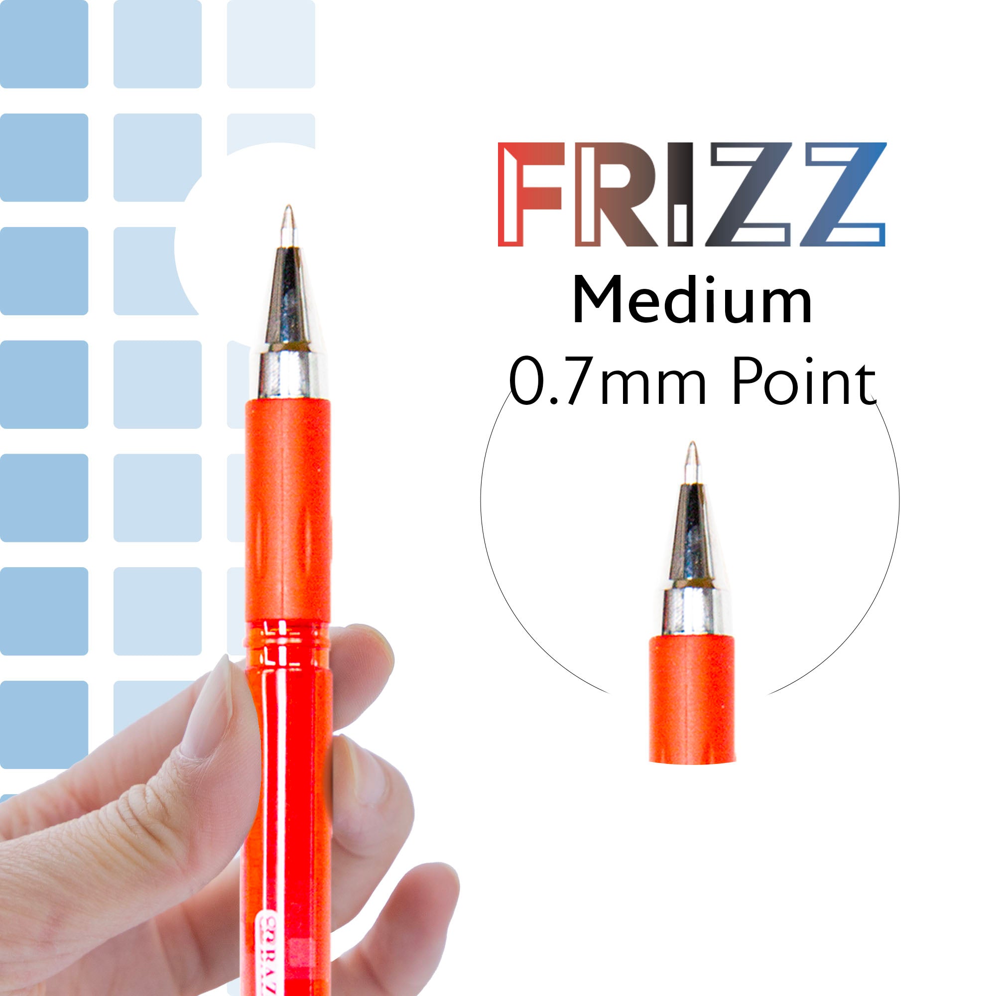 Frizz Red Gel Pens, 0.7 mm Medium, 1 Count, Grip