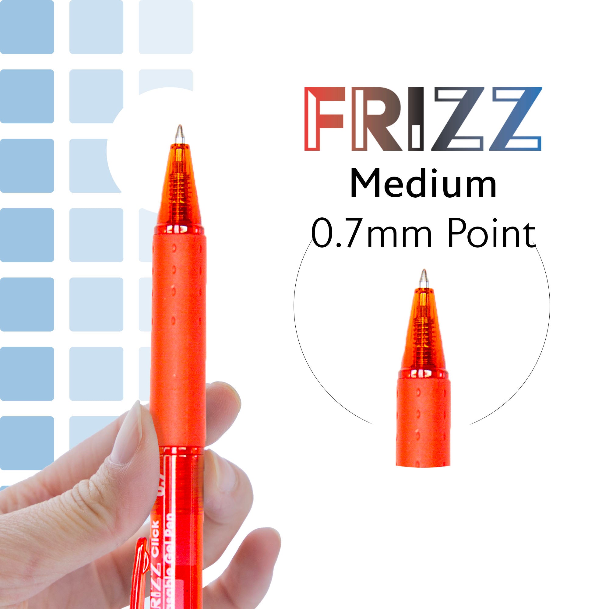 Frizz Assorted Retractable Gel Pens, 0.7 mm Medium, 3 Count