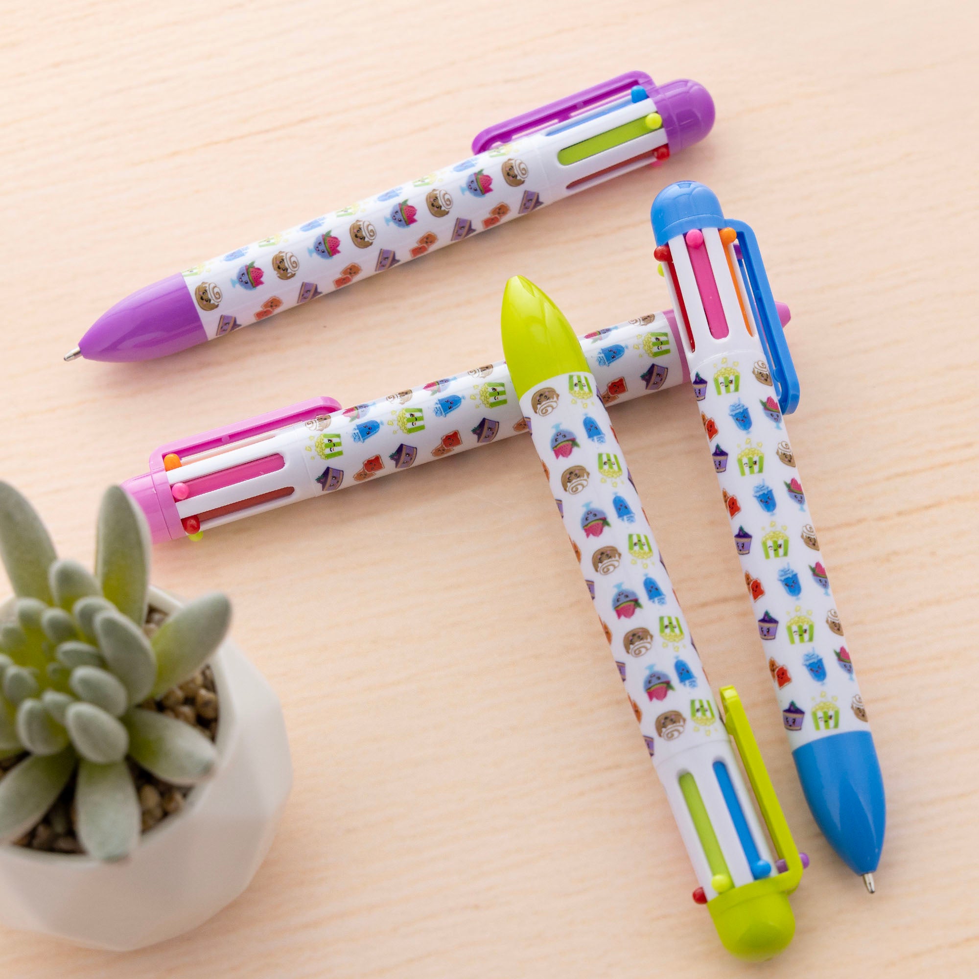 6-Color Retractable Ballpoint Pens, 1.0 mm Medium