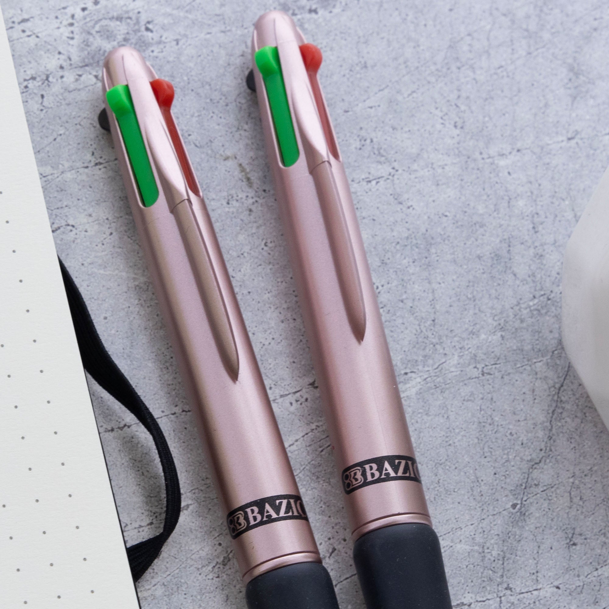 4-Color Retractable Ballpoint Pens, 1.0 mm Bold