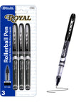 Royal Black Rollerball Pen (3/Pack)