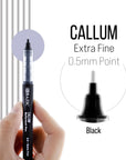 Callum Black Needle-Tip Rollerball Pen (2/Pack)