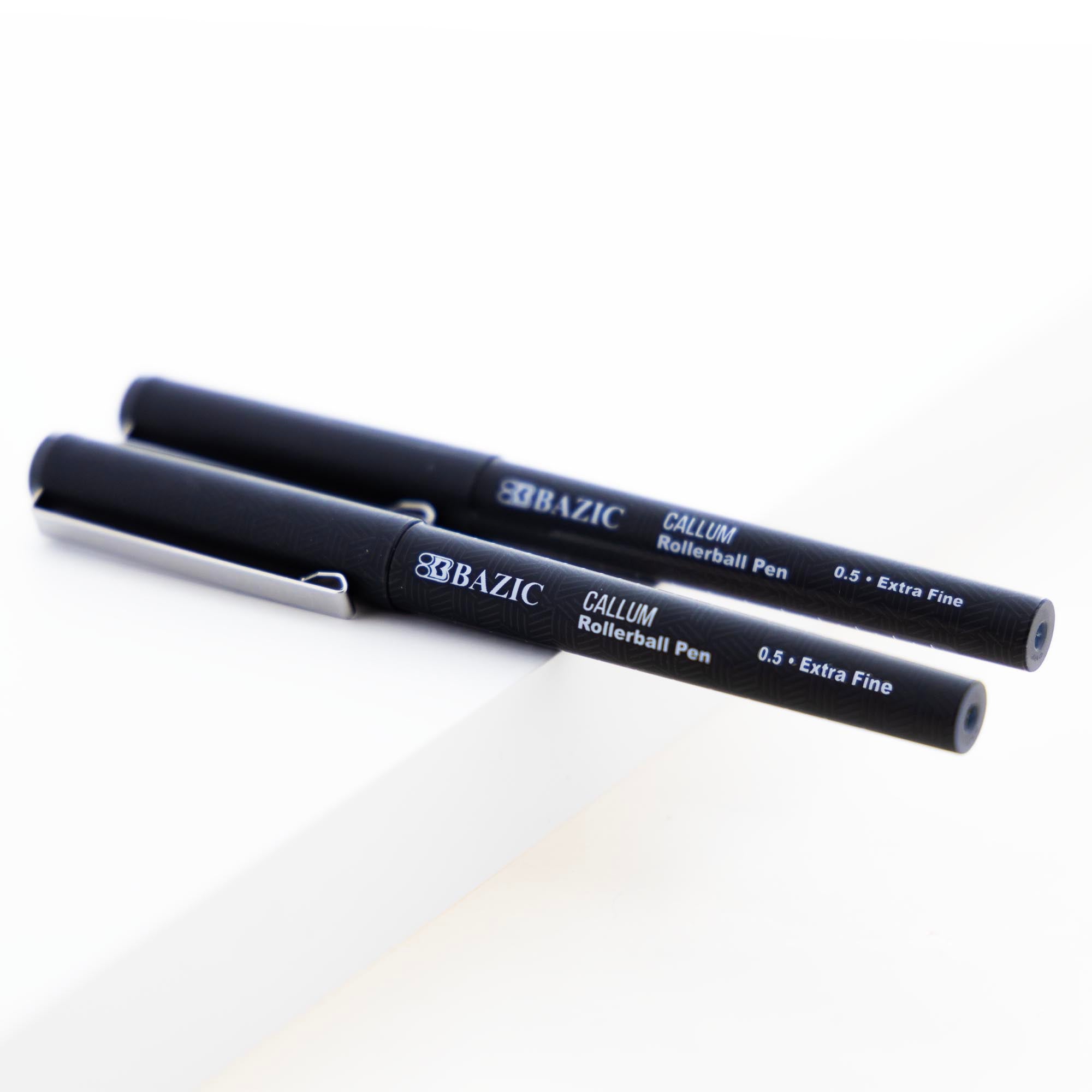 Callum Black Rollerball Pens, 0.5 mm Needle, 2 Count