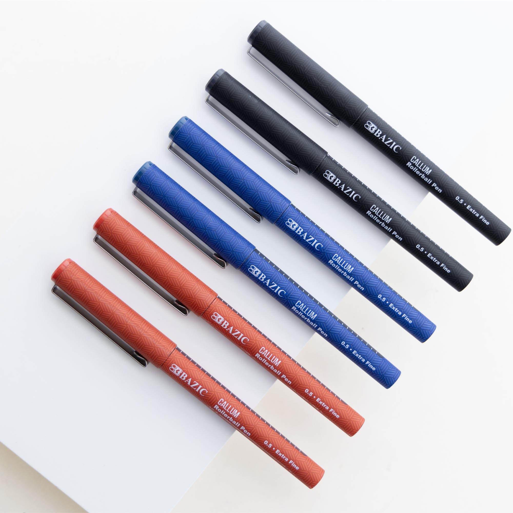 Callum Black Rollerball Pens, 0.5 mm Needle, 2 Count