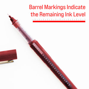 Callum Red Needle-Tip Rollerball Pen w/ Jumbo Ink Tank (2/Pack)