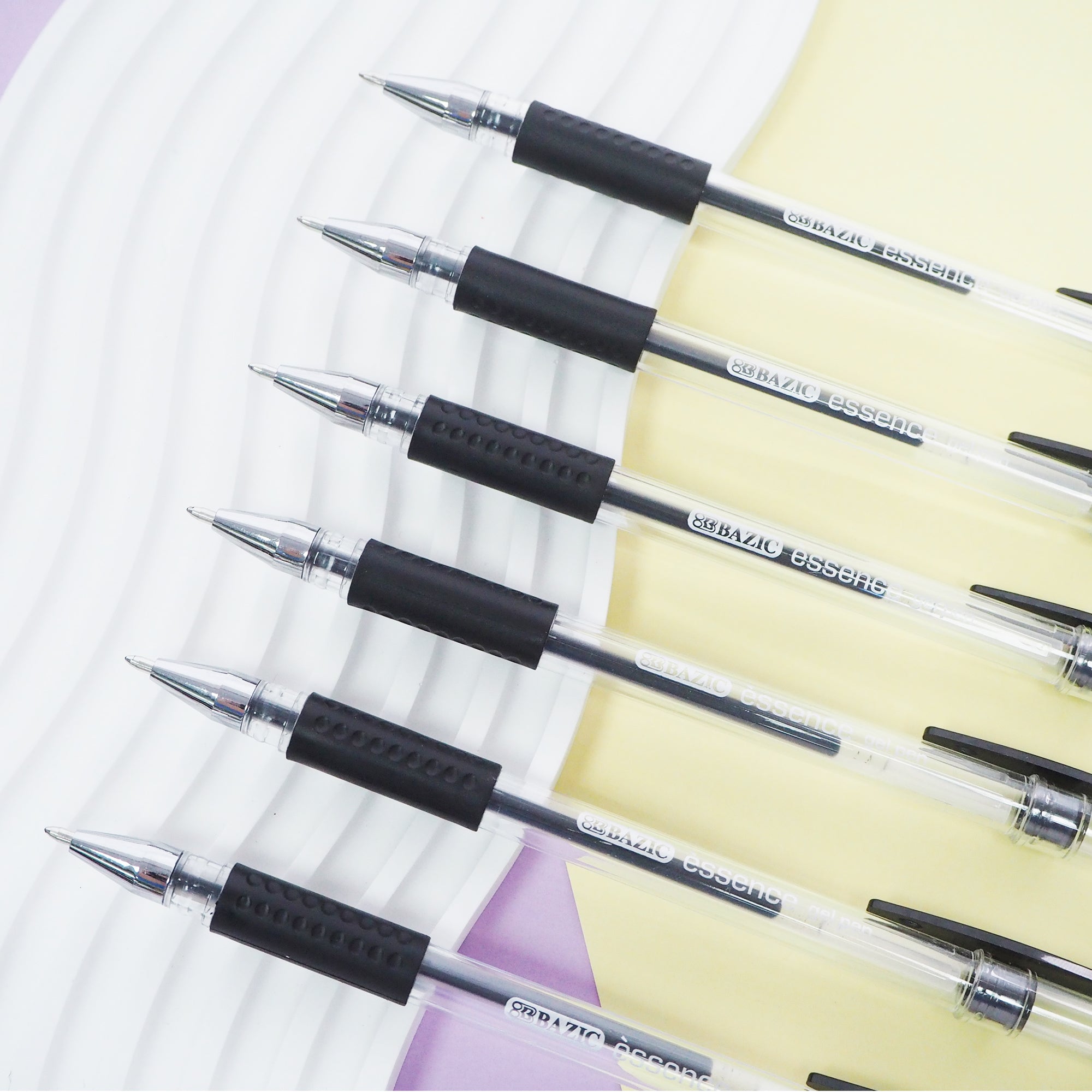 Essence Black Gel Pens, Cushion Grip, 0.7mm Medium