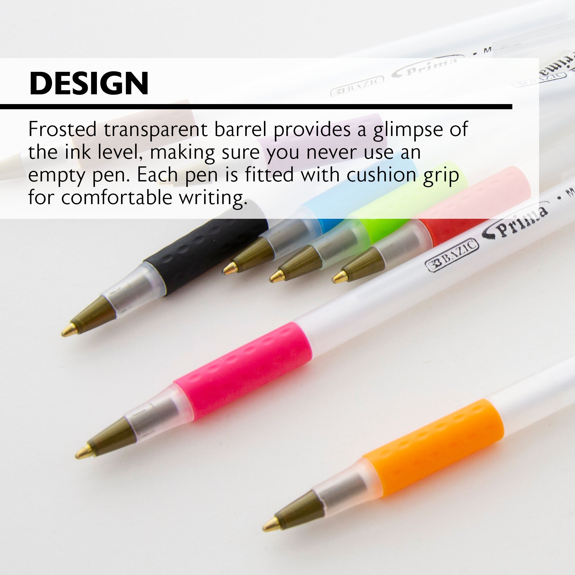 BAZIC 8 Color Prima Stick Pen w/ Cushion Grip – BAZIC Store