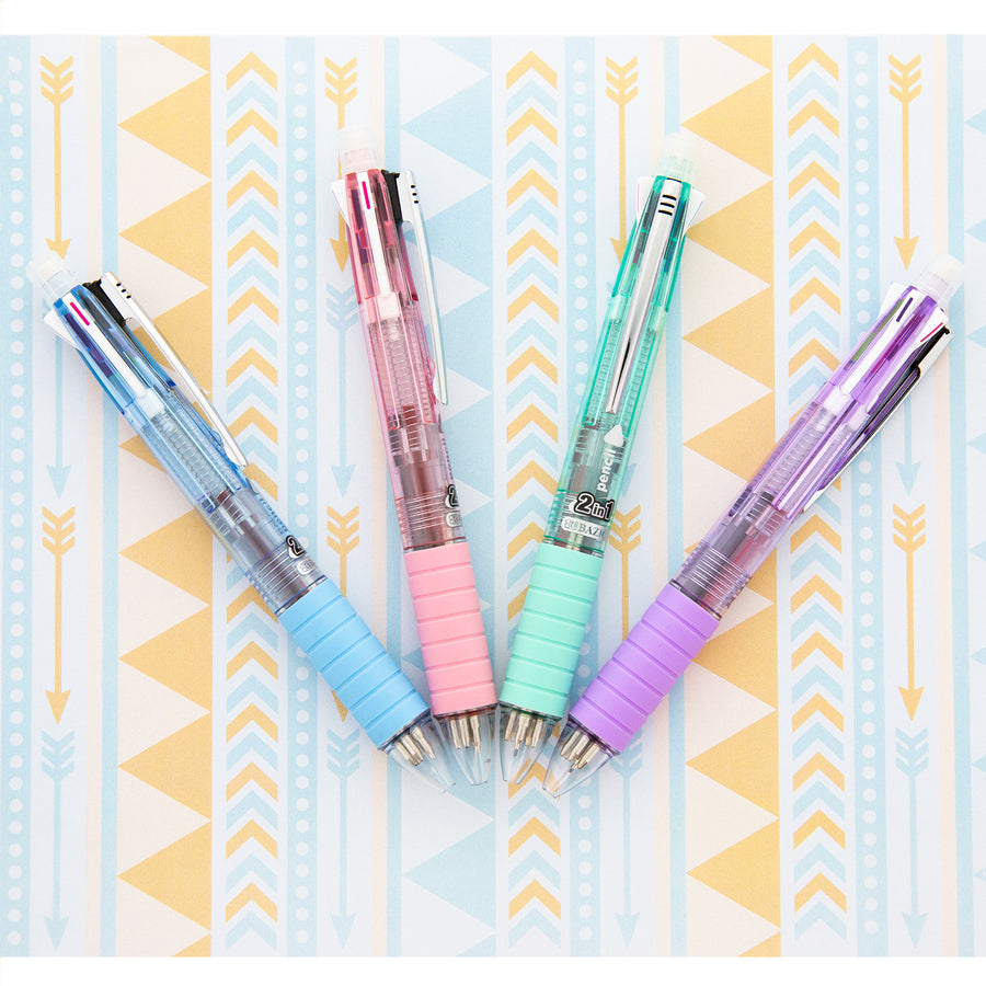 2-In-1 Mechanical Pencil & 4-Fashion Color Pen w/ Grip