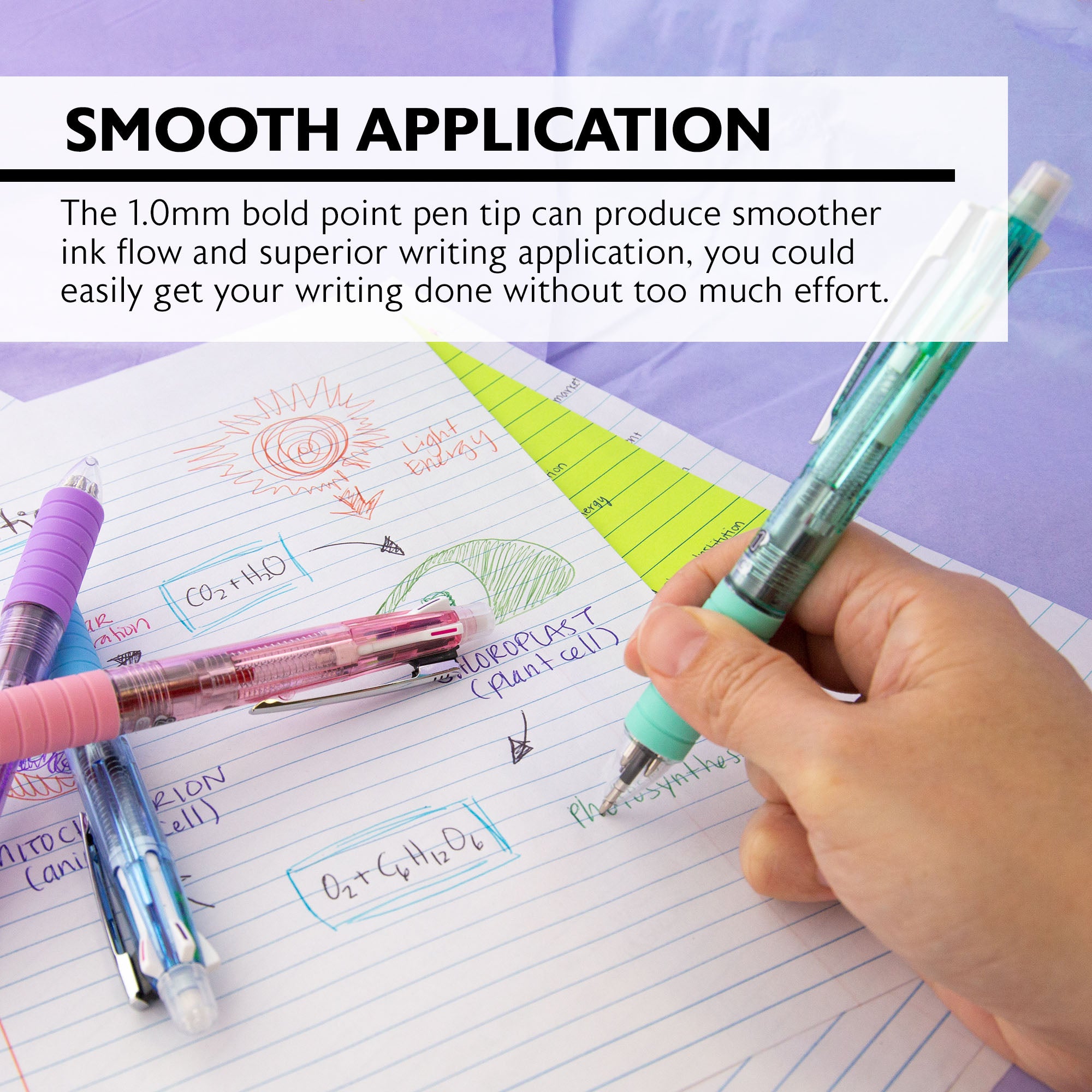 2-In-1 Mechanical Pencil & 4-Fashion Color Pen w/ Cushion Grip