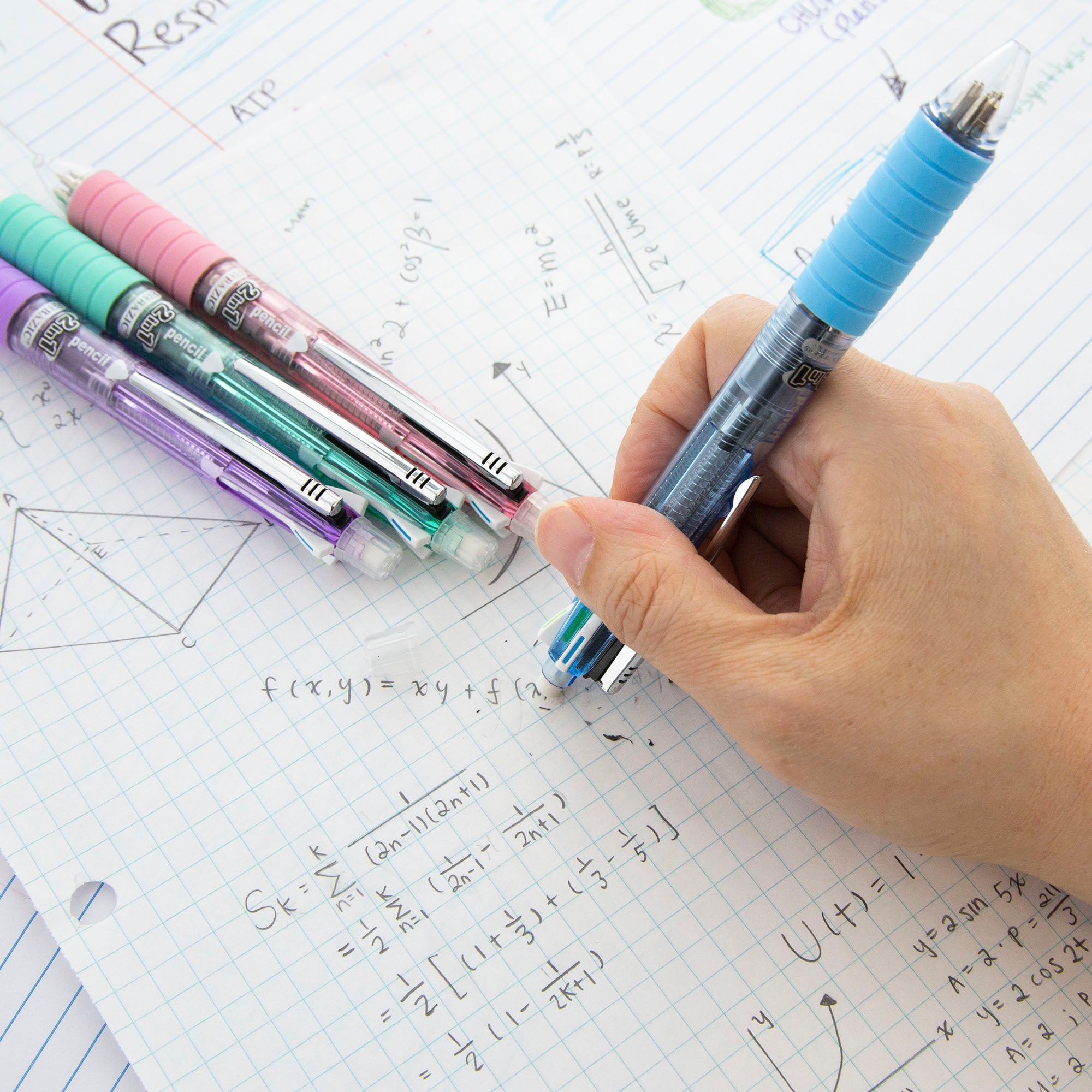 2-In-1 Mechanical Pencil & 4-Fashion Color Pen w/ Cushion Grip