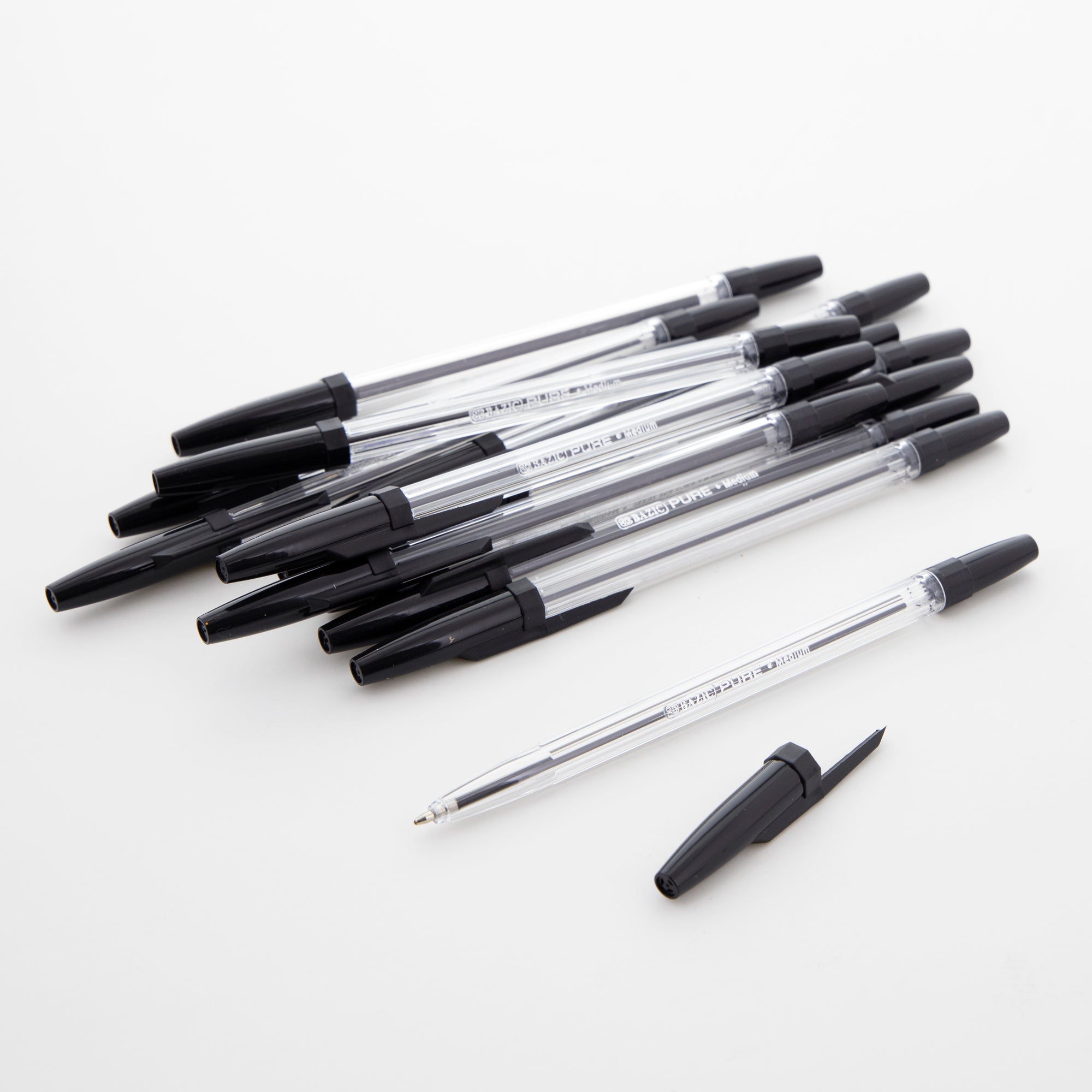 Pure Black Stick Pen (12/Pack)