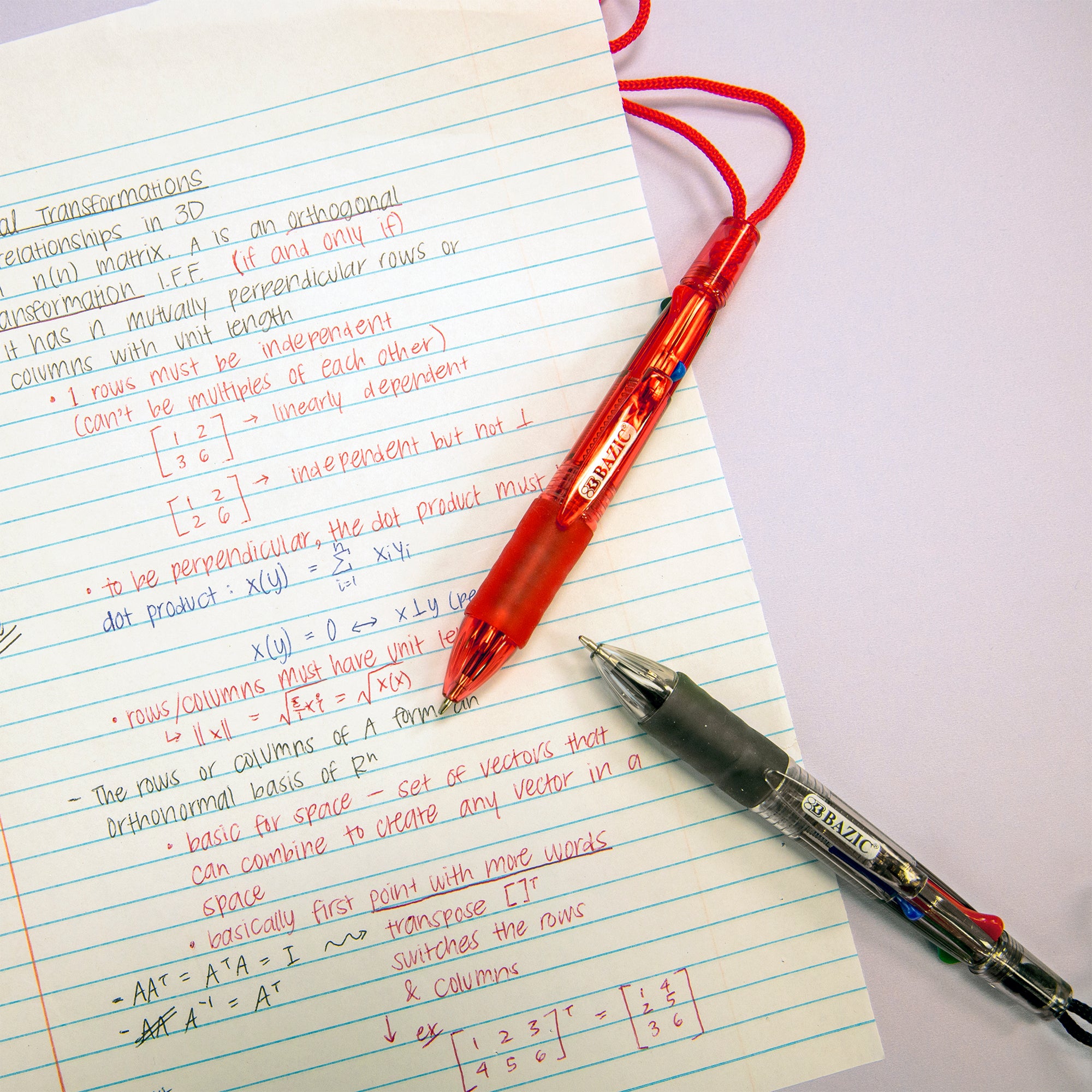 4-Color Retractable Ballpoint Pens, 1.0 mm Medium