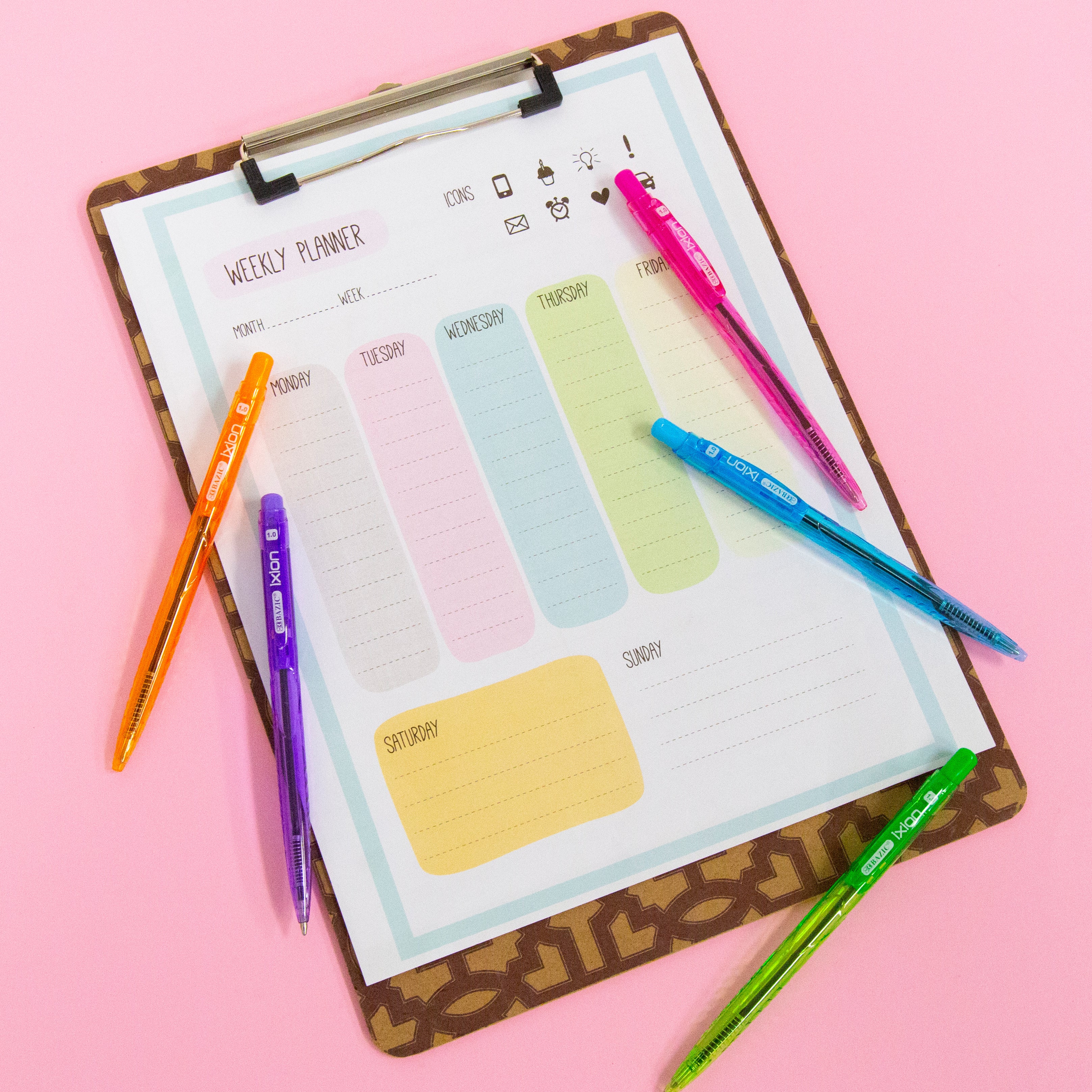 Ixion Dazzle Black Color Retractable Pen (5/Pack)