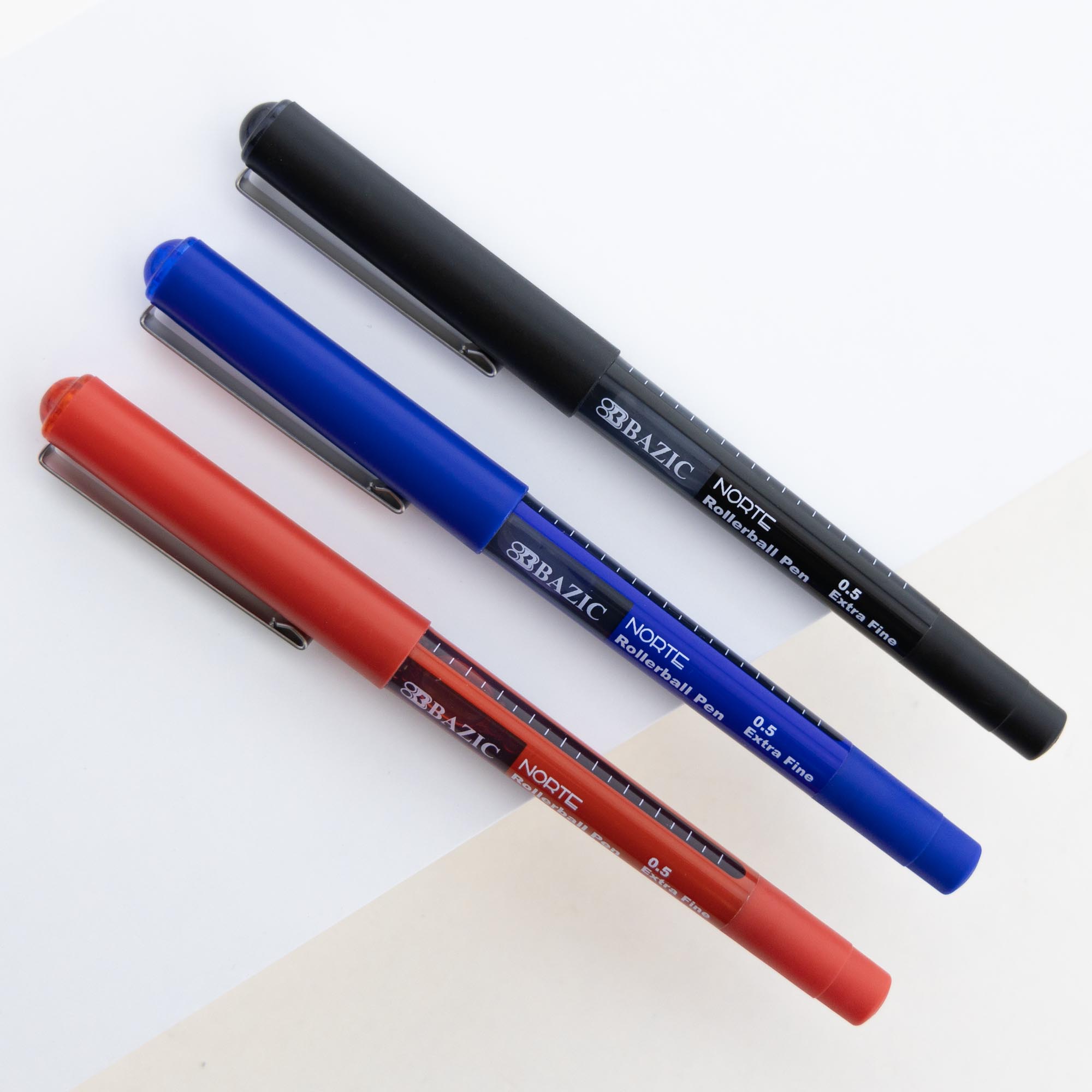 Norte Assorted Rollerball Pens, 0.5 mm Needle, 3 Count