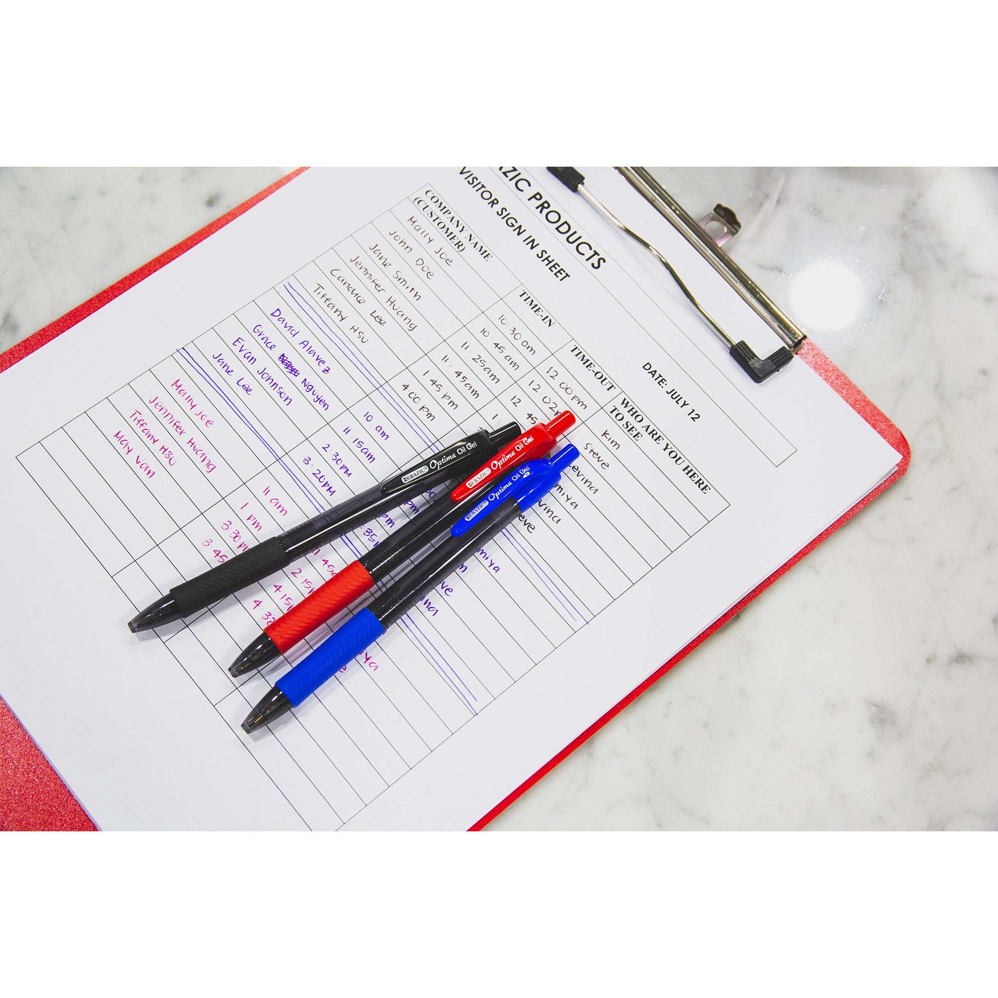 Red Retractable Ballpoint Pens, 3 Count, 1.0 mm Medium