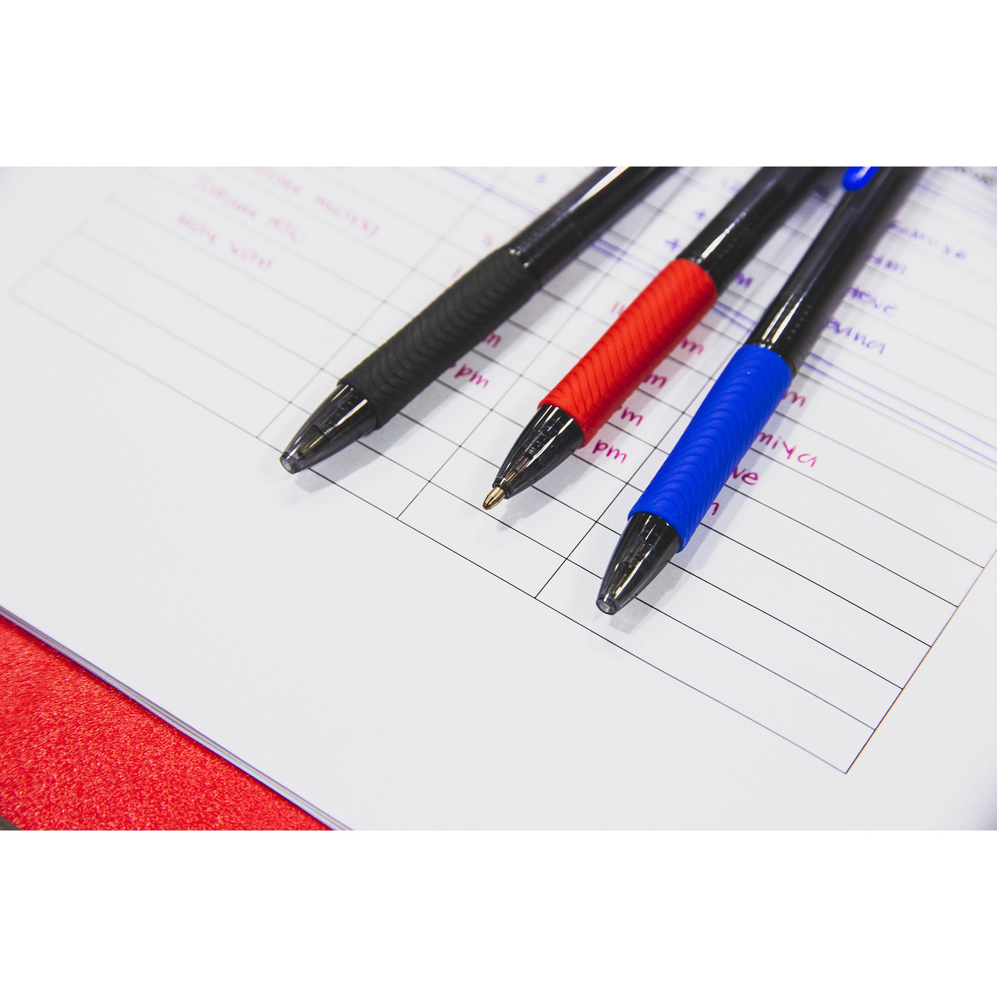 Red Retractable Ballpoint Pens, 3 Count, 1.0 mm Medium