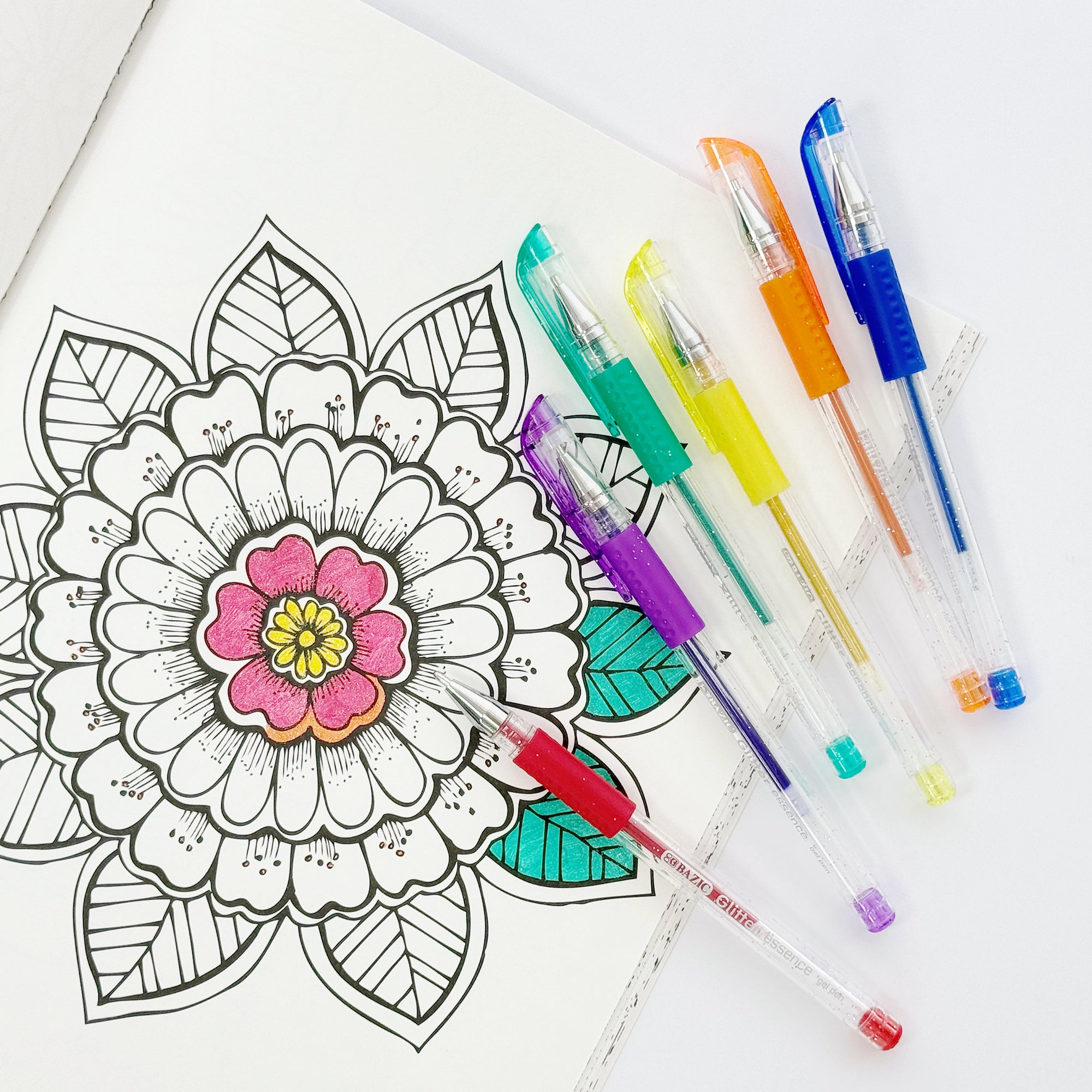 Essence 6 Glitter Colors Gel Pens, 1.0 mm Medium