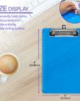 Memo Size Plastic Clipboard w/ Low Profile Clip