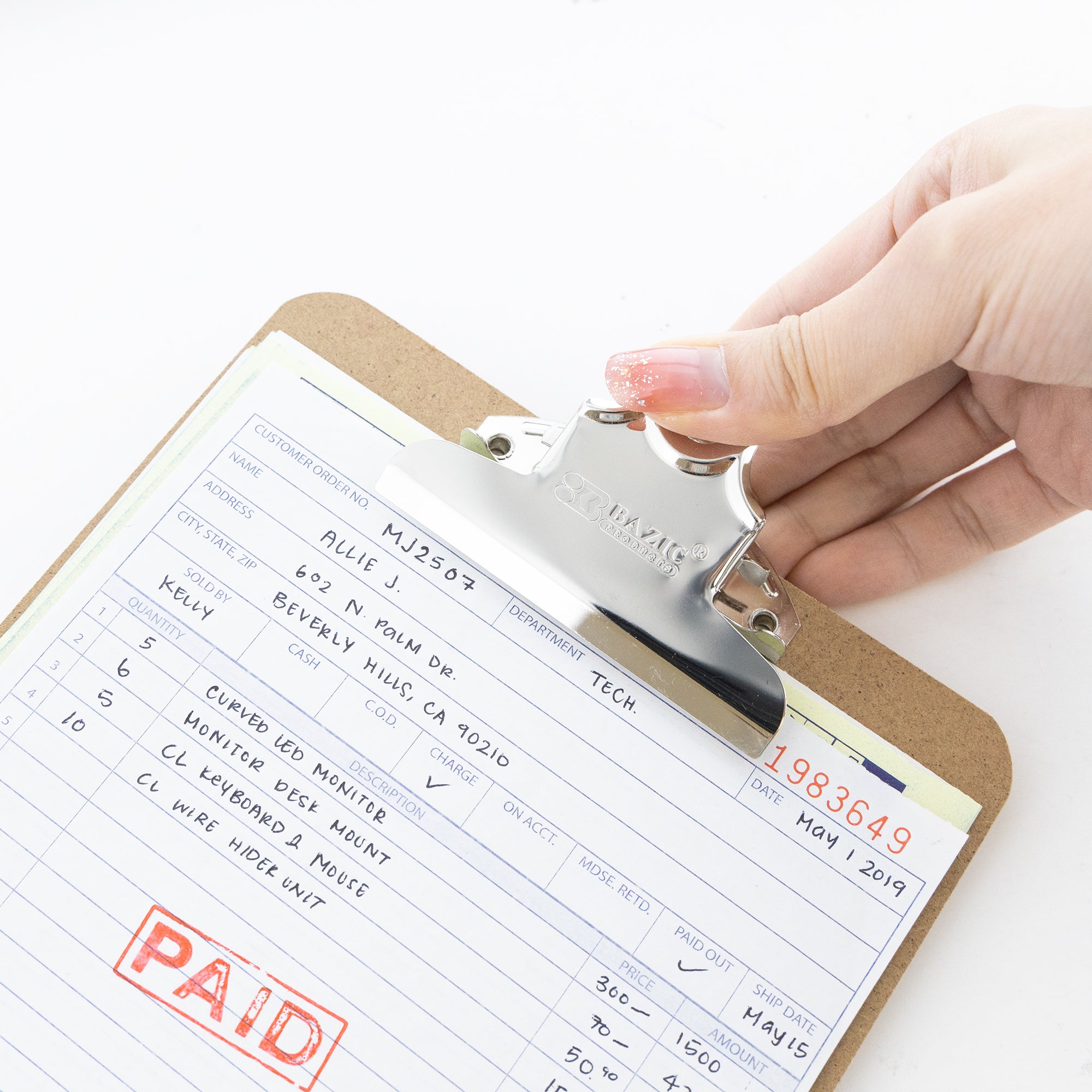 Memo Size Hardboard Clipboard, Spring Clip