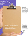 Hardboard Clipboard w/ Sturdy Spring Clip - Memo Size