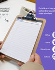 Hardboard Clipboard w/ Sturdy Spring Clip - Memo Size