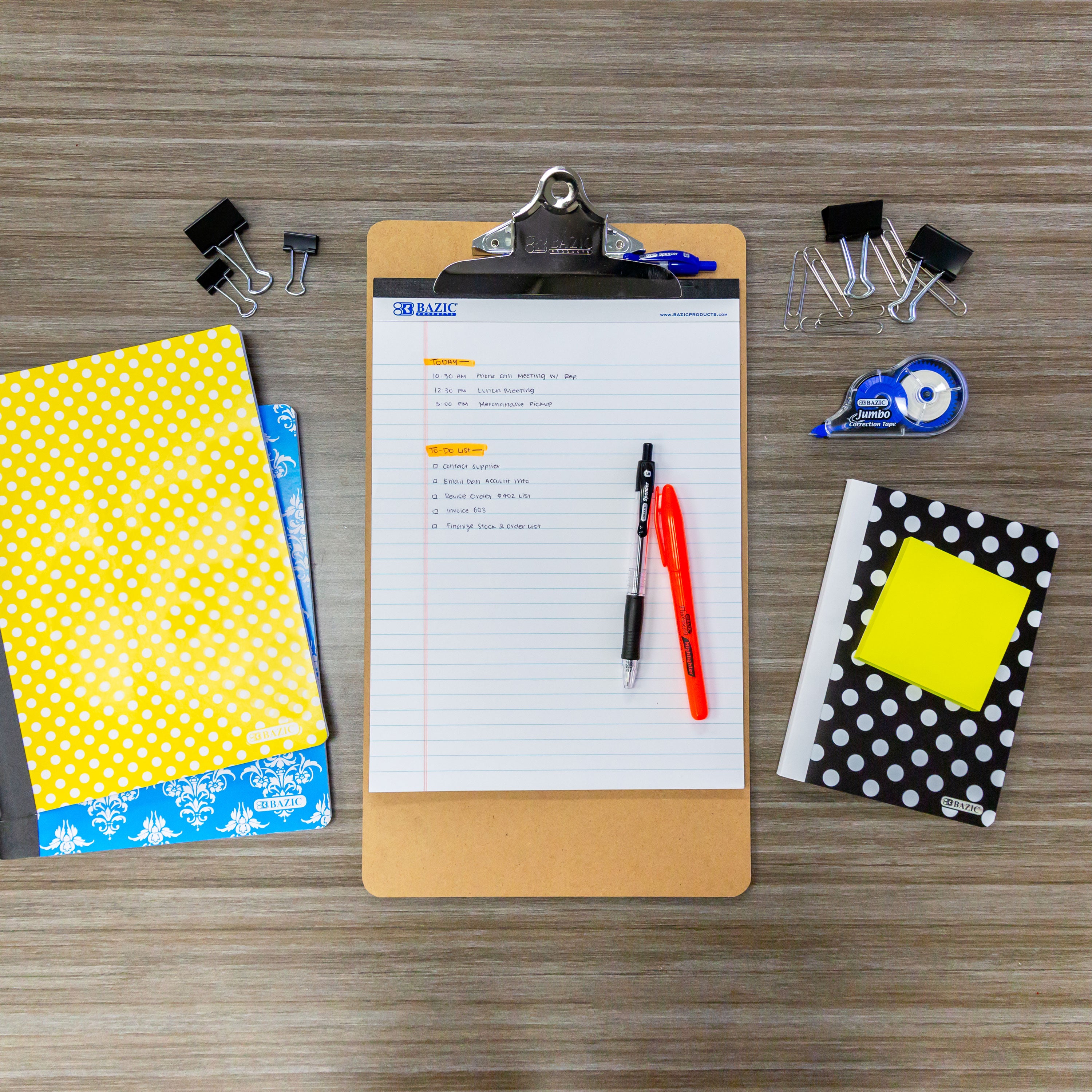 Legal Size Hardboard Clipboard, Spring Clip