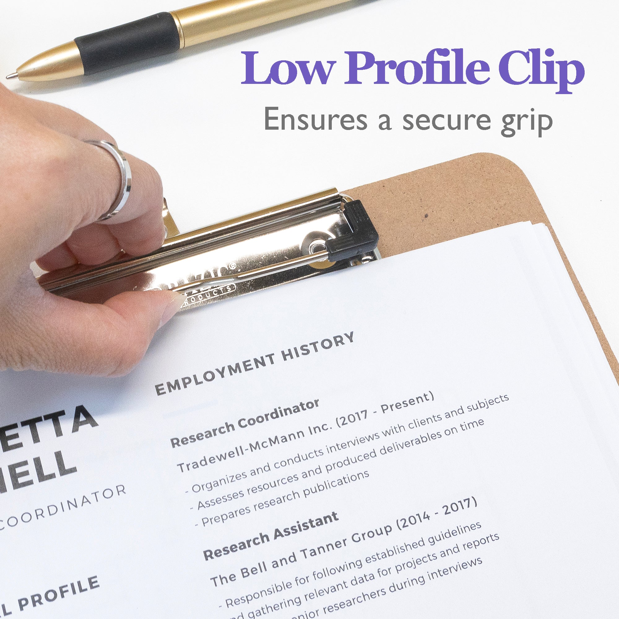 Hardboard Clipboard with Low Profile Clip
