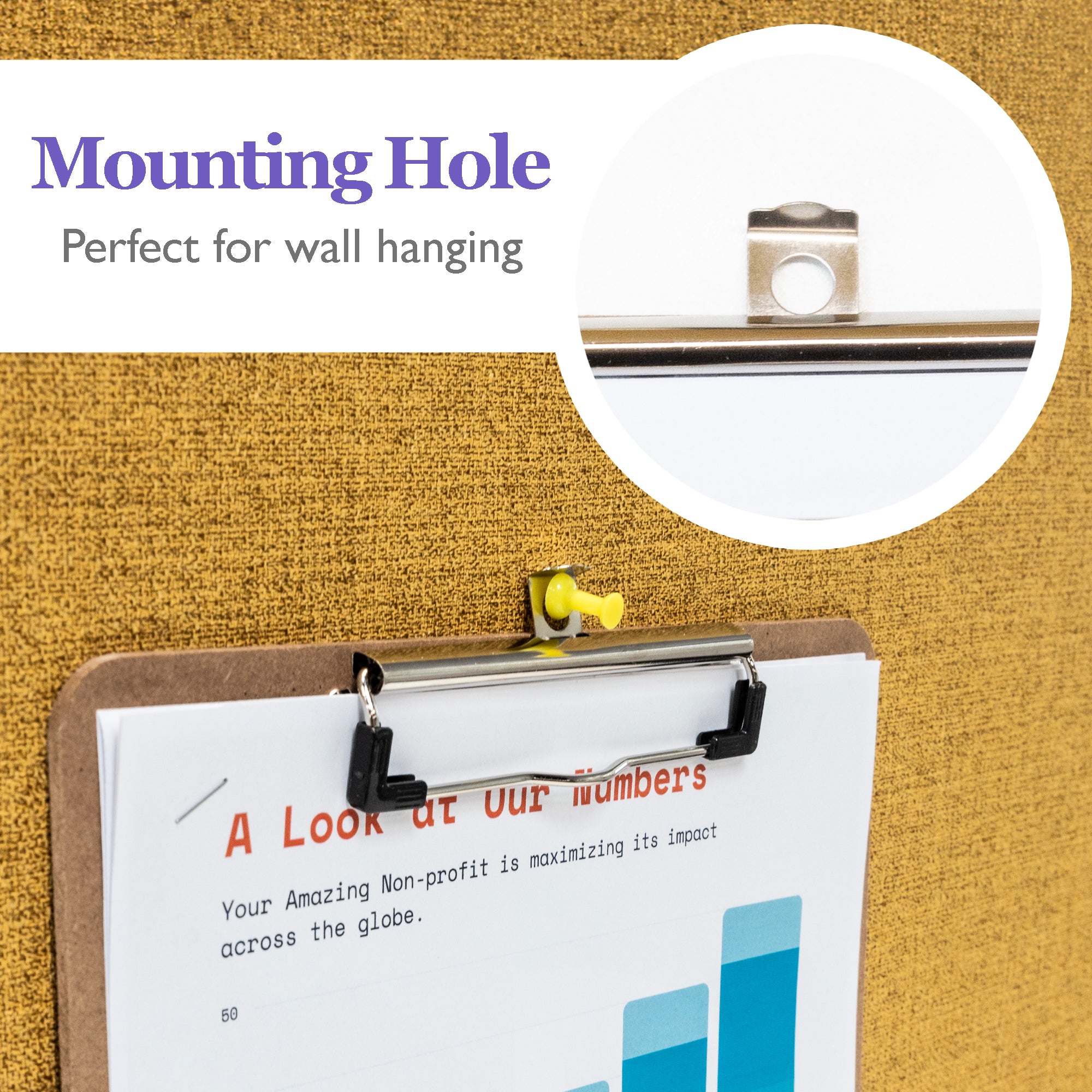Hardboard Clipboard with Low Profile Clip