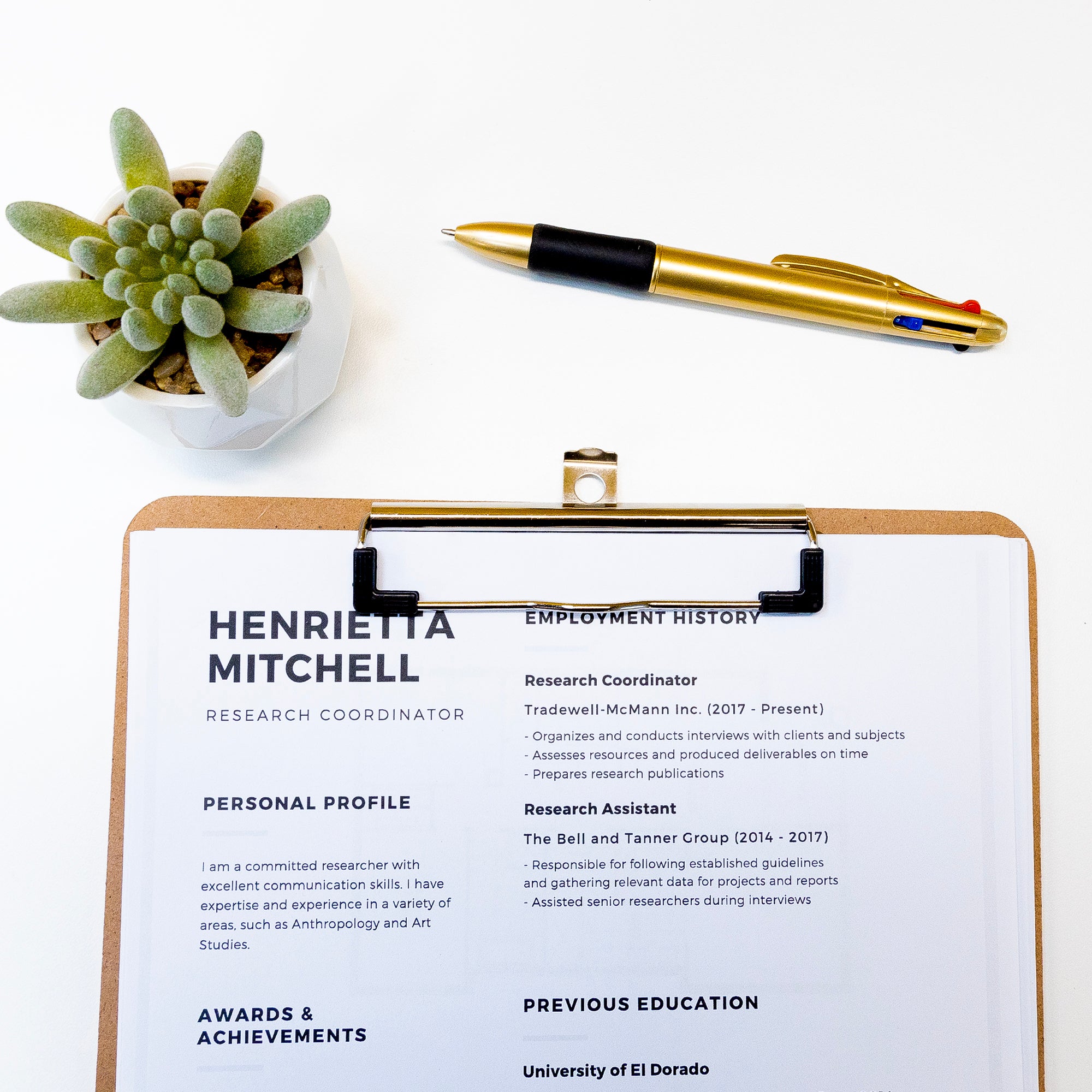 Hardboard Clipboard with Low Profile Clip